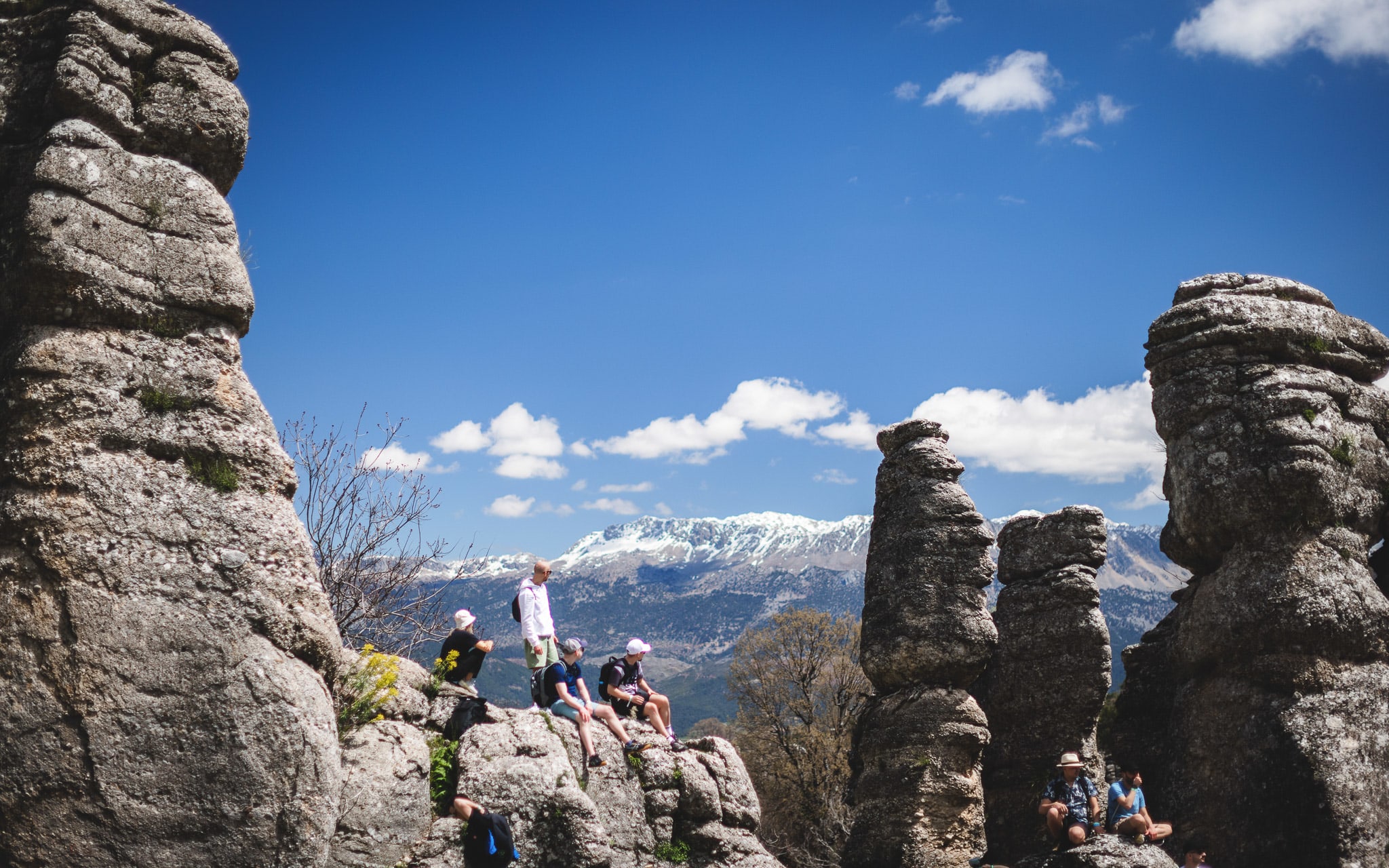 People watching at the mountains